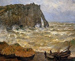 Клод Моне Бурное море в Этрета 1883г 100х81cm Musée des Beaux-Arts, Lyon, France